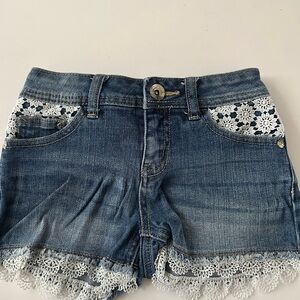 Justice Denim Shorts with Lace Detail